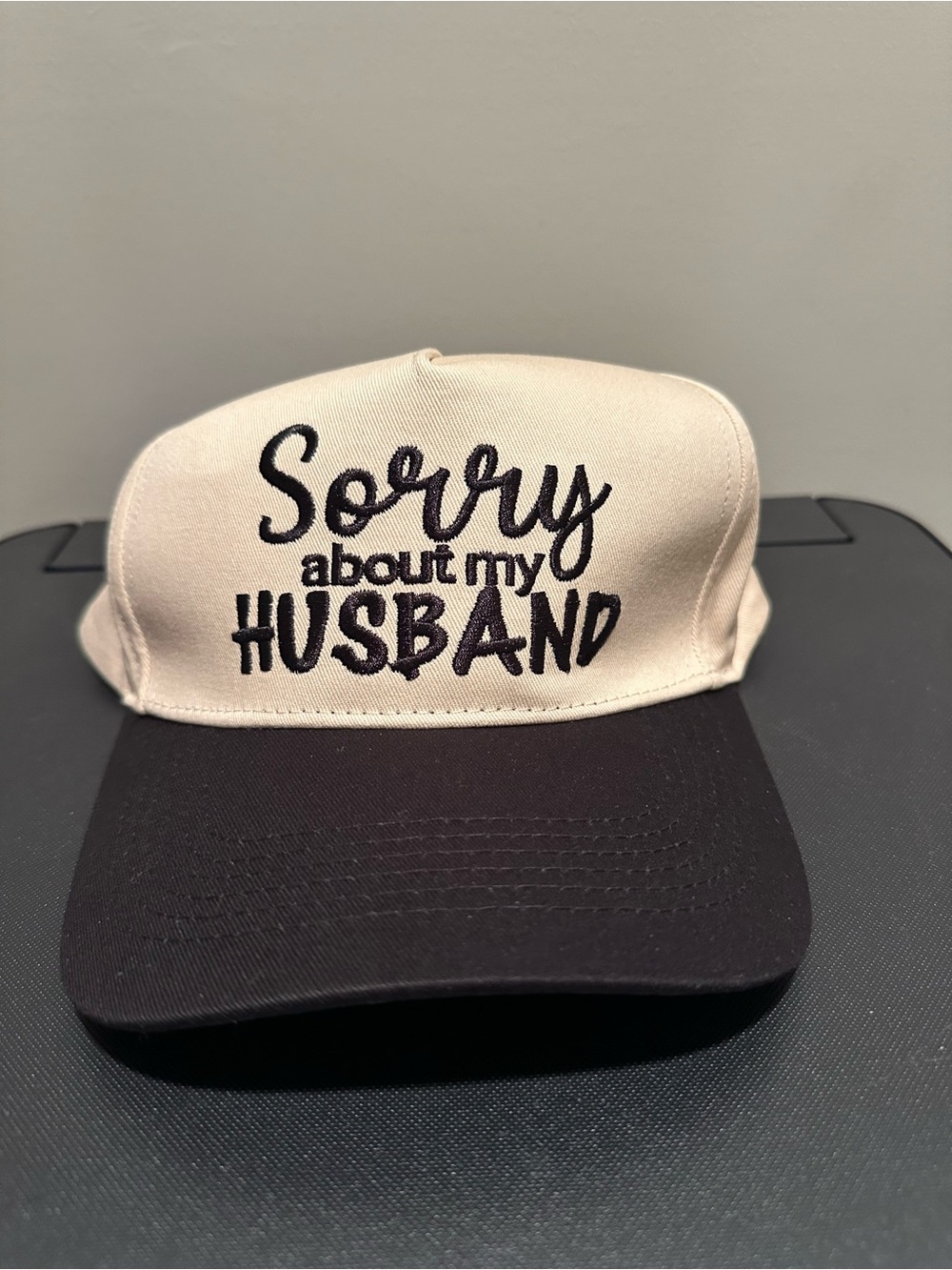 Sorry About My Husband Two-Tone Trucker Cap Strapback One Size Adjustable